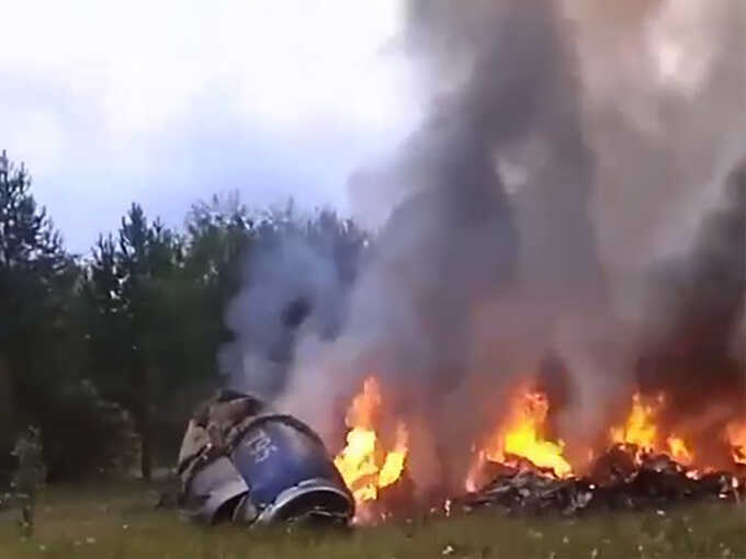 Опубликована карта места падения самолета Пригожина